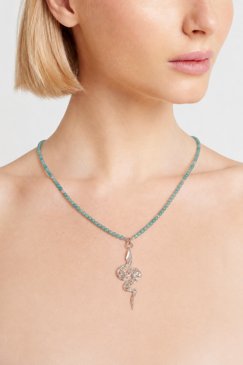 Husk x Alouette Design Snake pendant Necklace