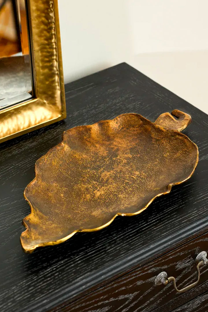 Husk Leaf Tray  - Gold