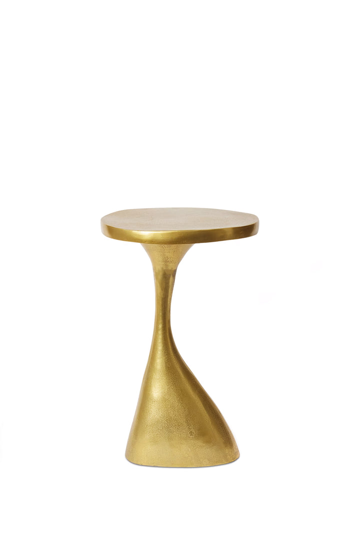 Husk Pedestal Side Table - Gold
