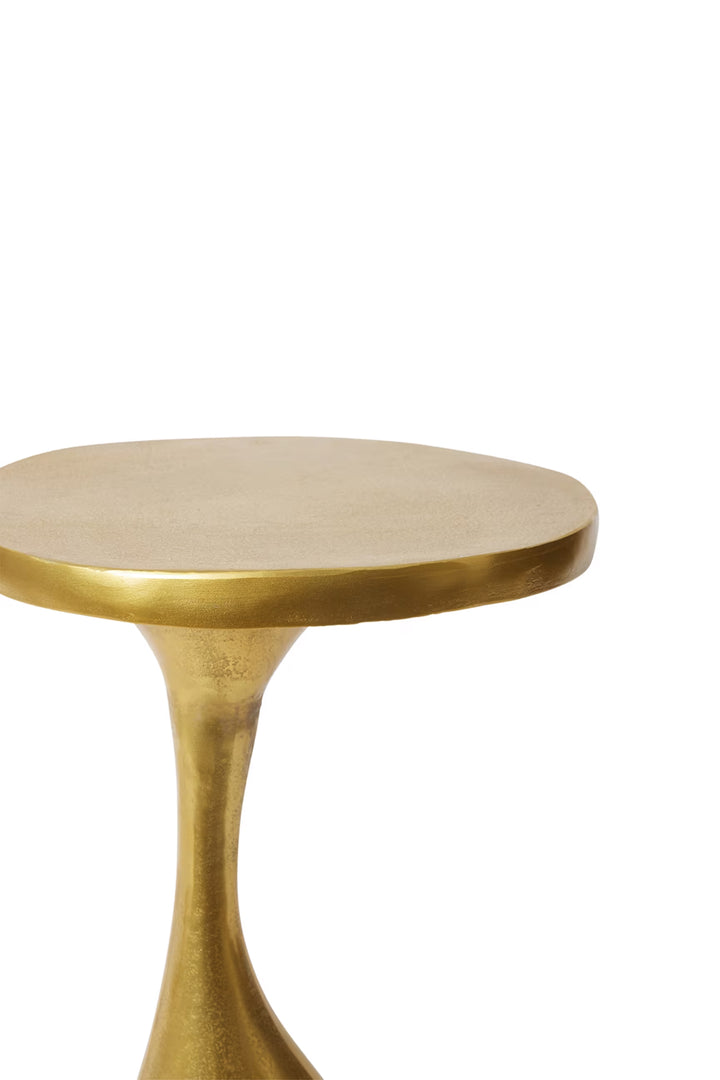 Husk Pedestal Side Table - Gold