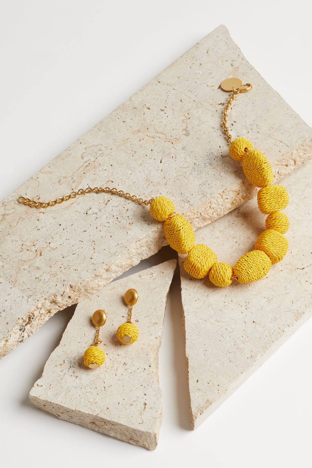 Vanessa Baroni Raffia Earring - Yellow