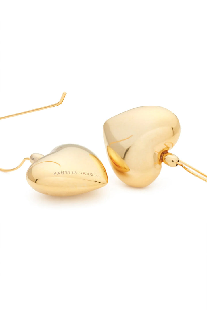 Vanessa Baroni  Heart Earrings - Gold