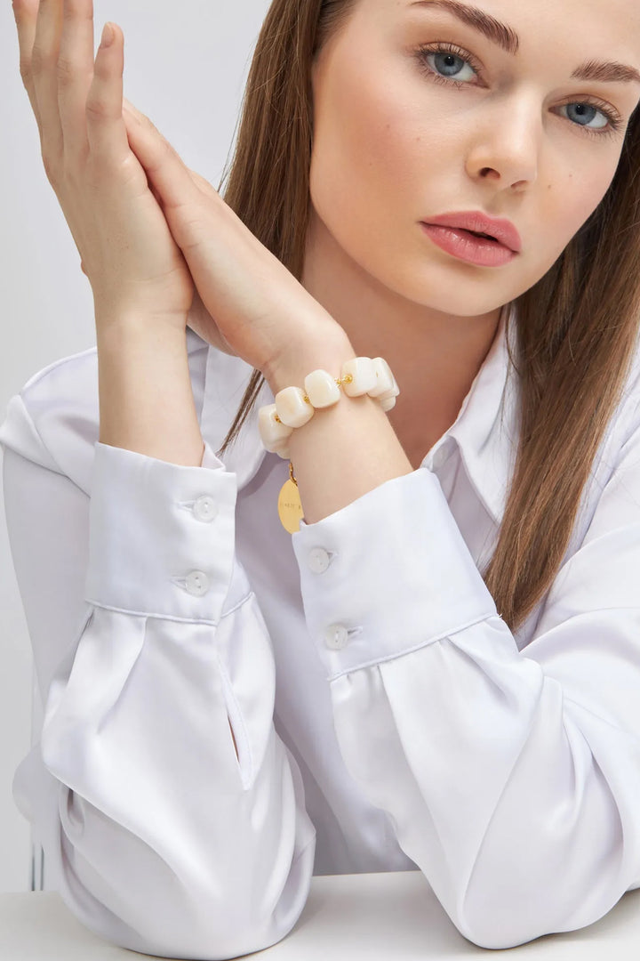 Vanessa Baroni Organic Bracelet - Pearl Marble
