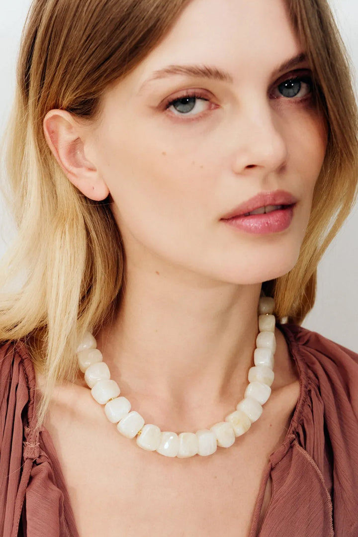 Vanessa Baroni Organic Necklace - Pearl Marble