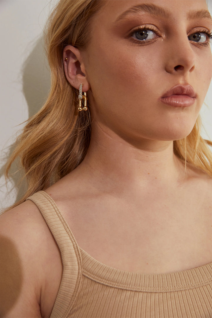 Kitte Bond Pave Earrings - Gold