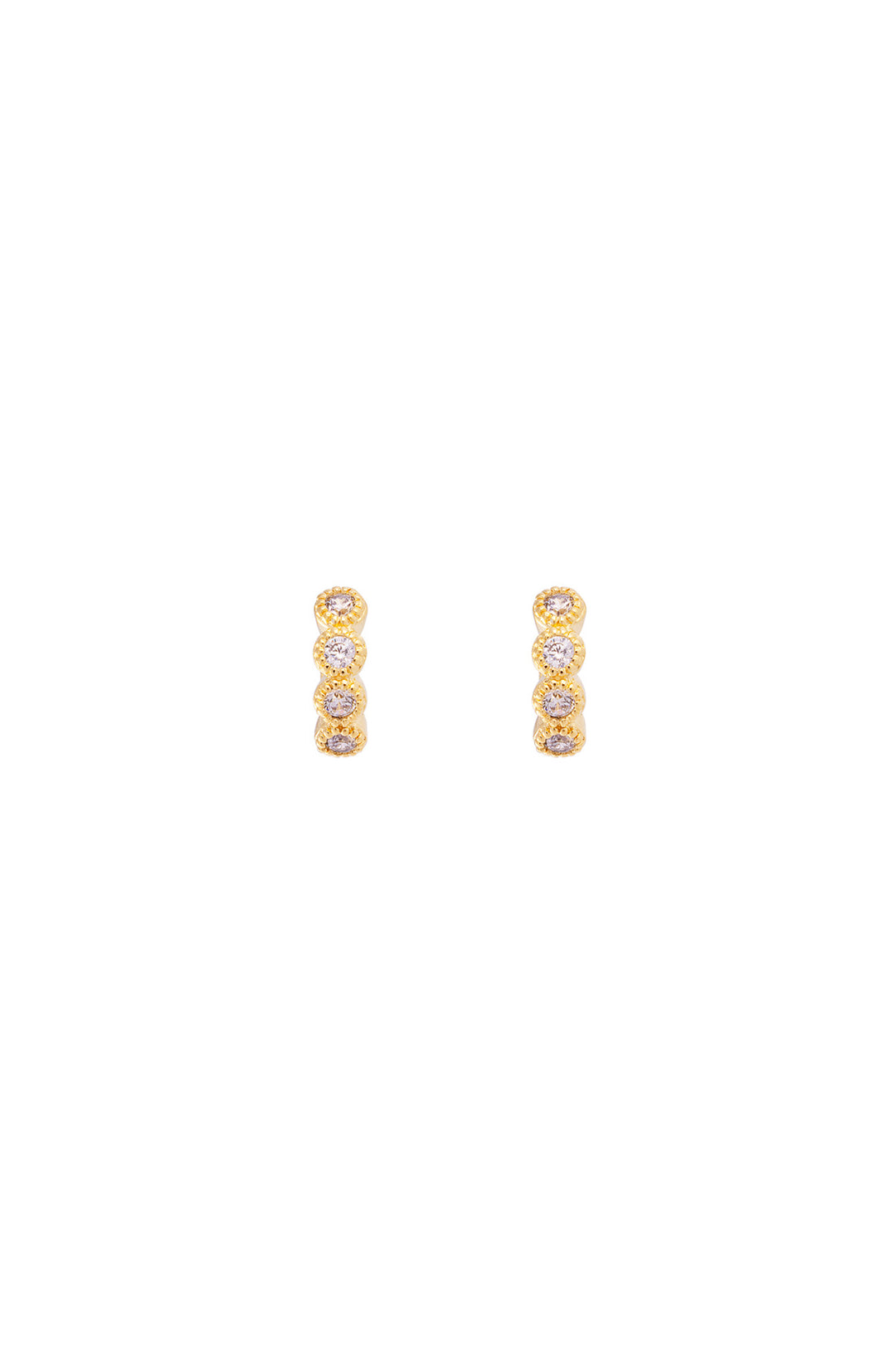 Fairley Vintage Crystal Huggies - Gold