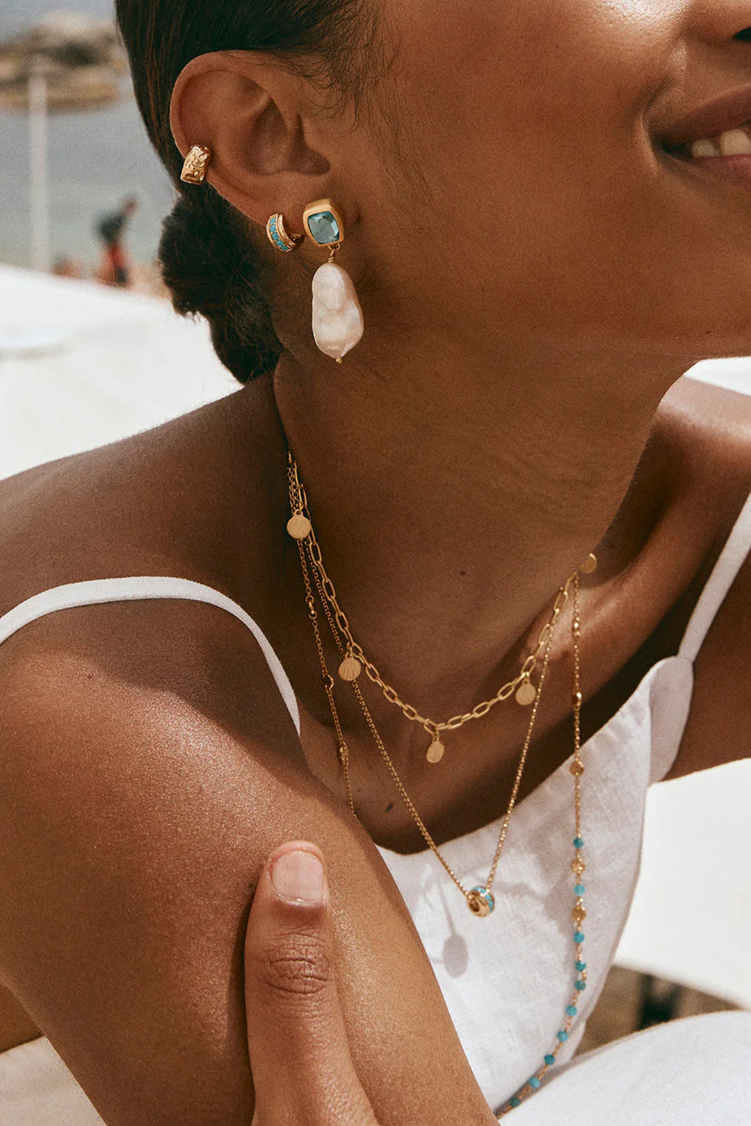 Fairley Keshi Drop Earrings -  Gold