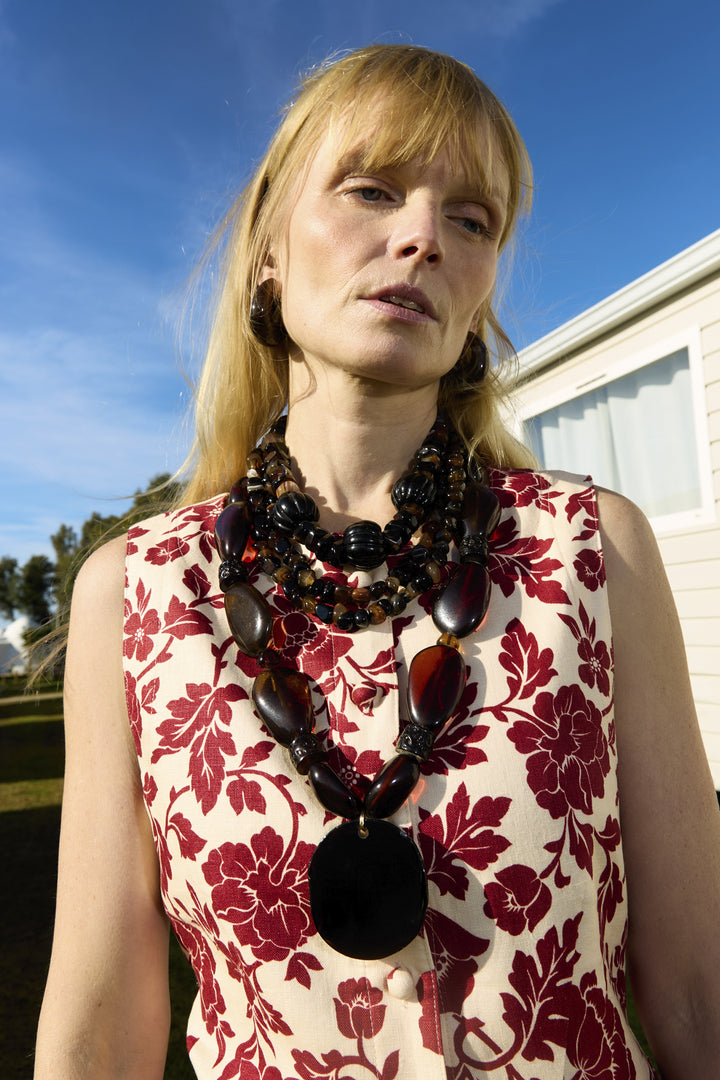 Sita Nevado Llit Earrings - Brown