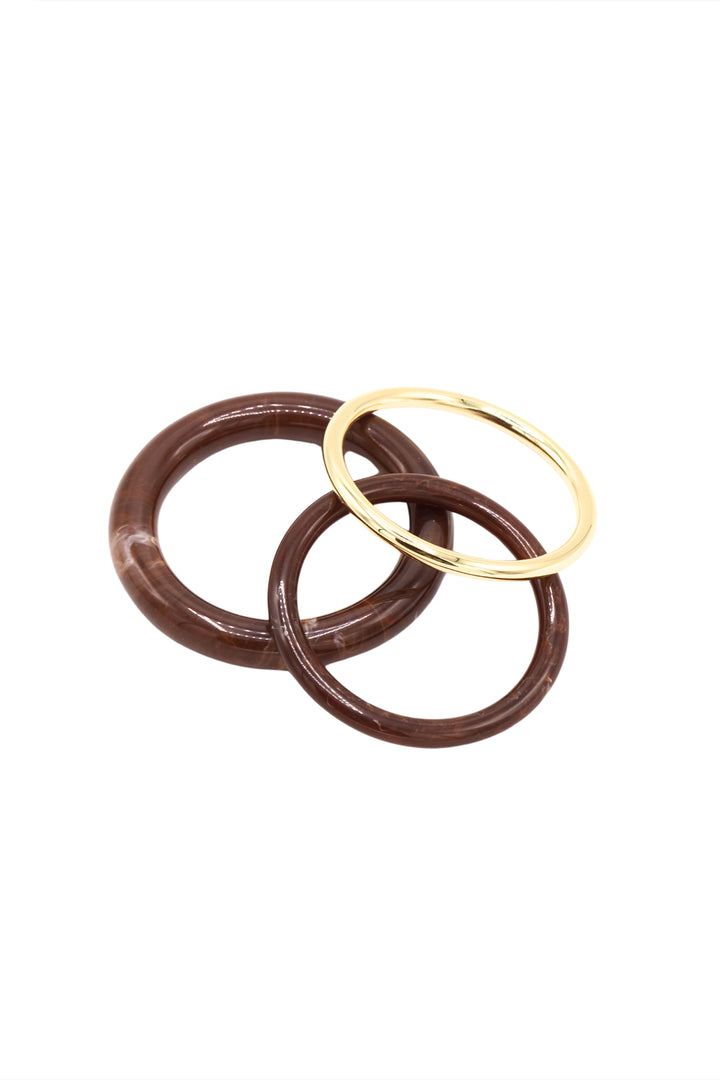 Sita Nevado Discs Bangle Set - Brown