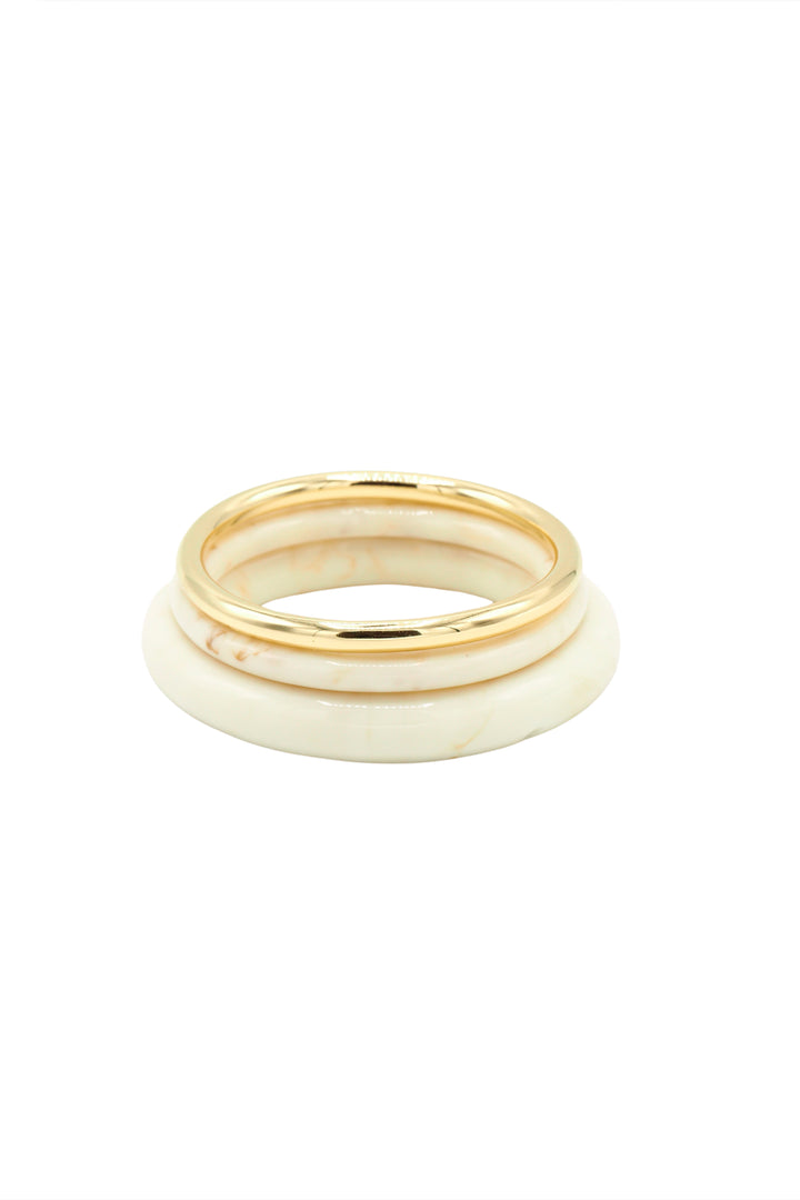 Sita Nevado Discs Bangle Set - White