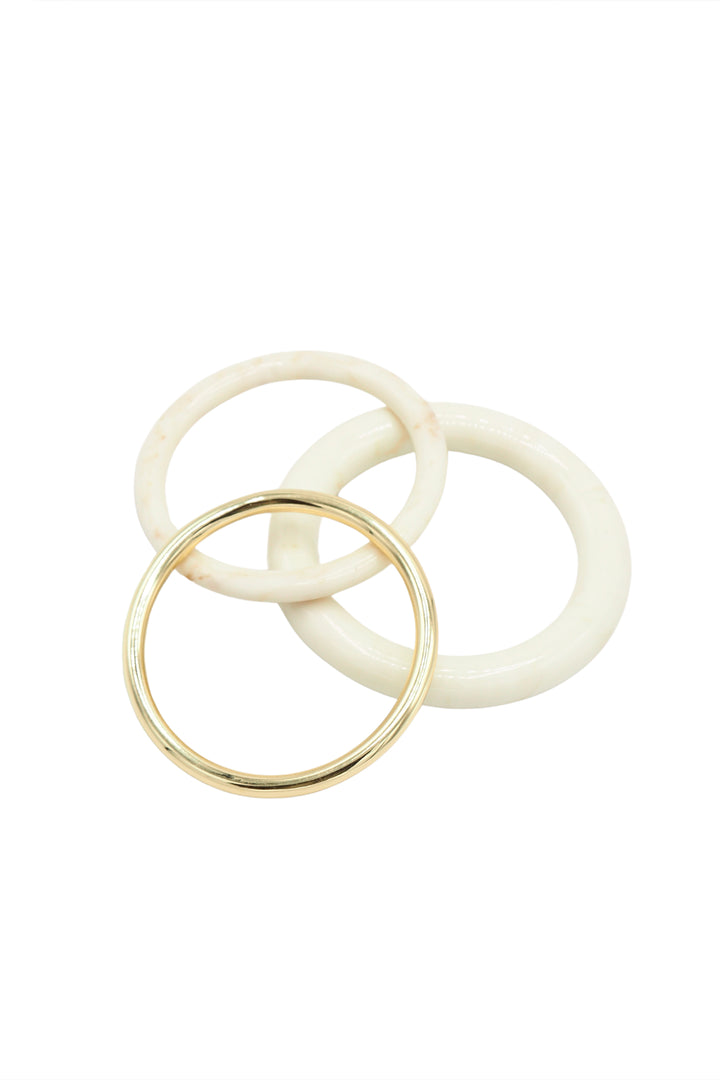 Sita Nevado Discs Bangle Set - White