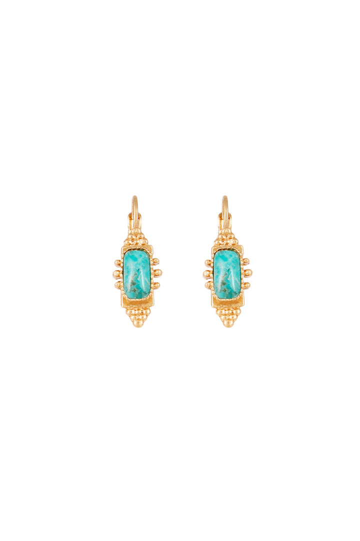 Gas Bijoux Bo Serti Earrings - Turquoise
