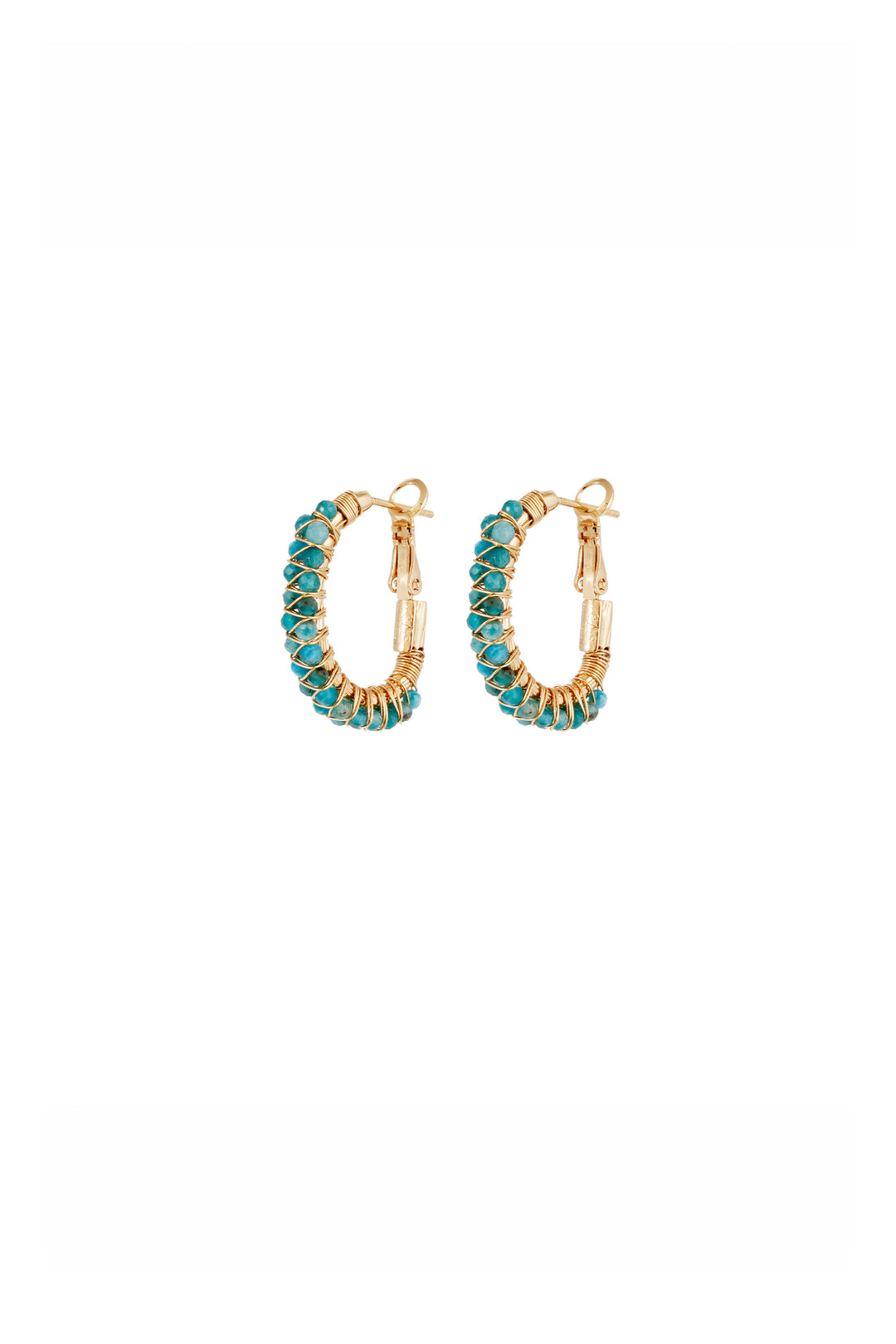 Gas Bijoux Creole Hoops - Blue