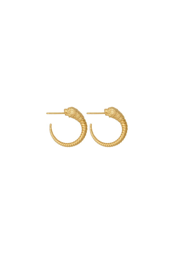 Temple Of The Sun Loulon Lion Hoops- Gold