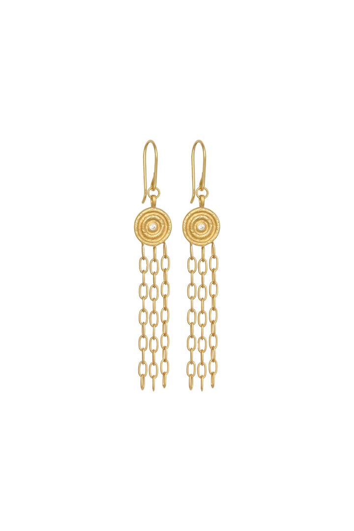 Temple Of The Sun Reign Chandelier Earrings - Gold