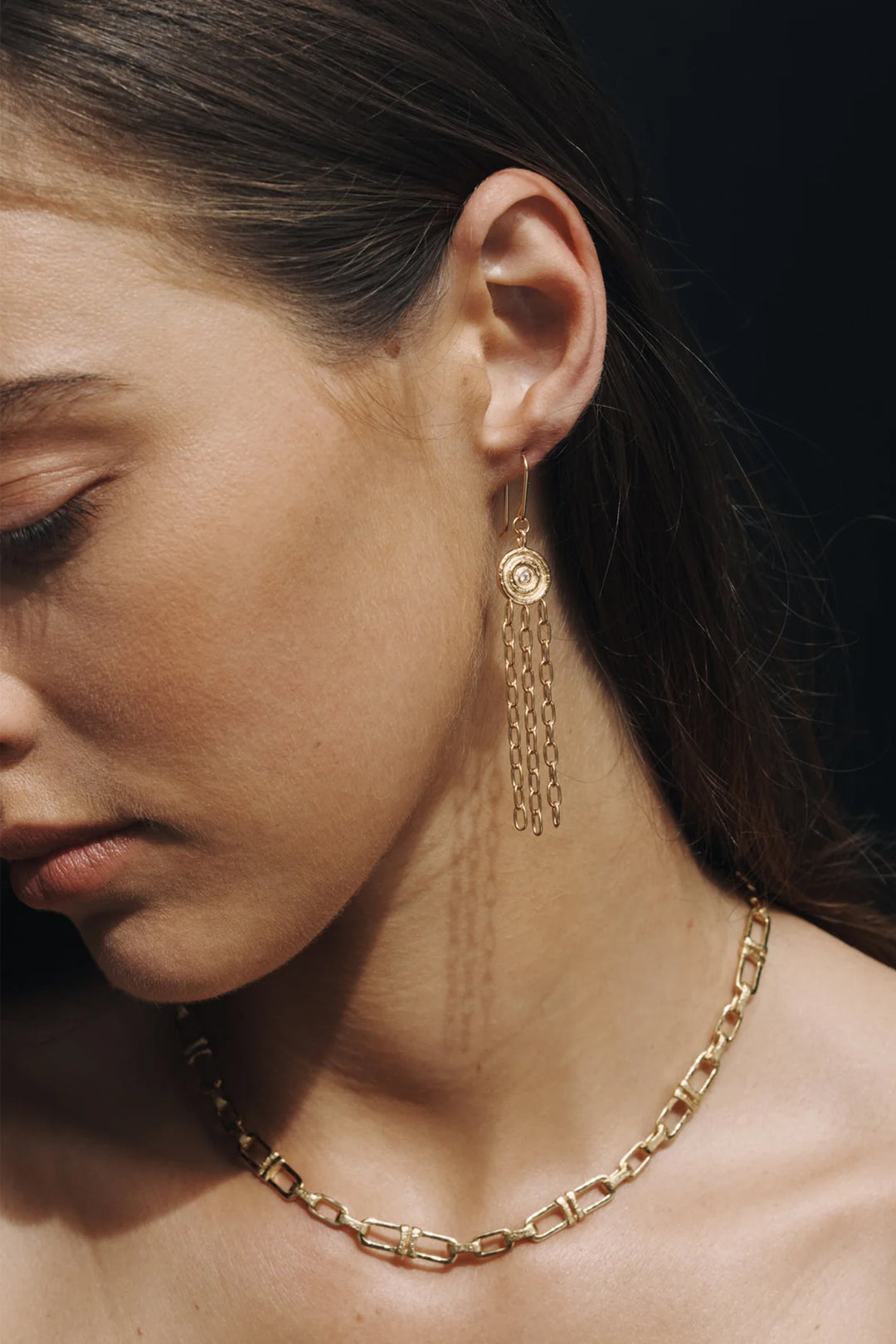 Temple Of The Sun Reign Chandelier Earrings - Gold