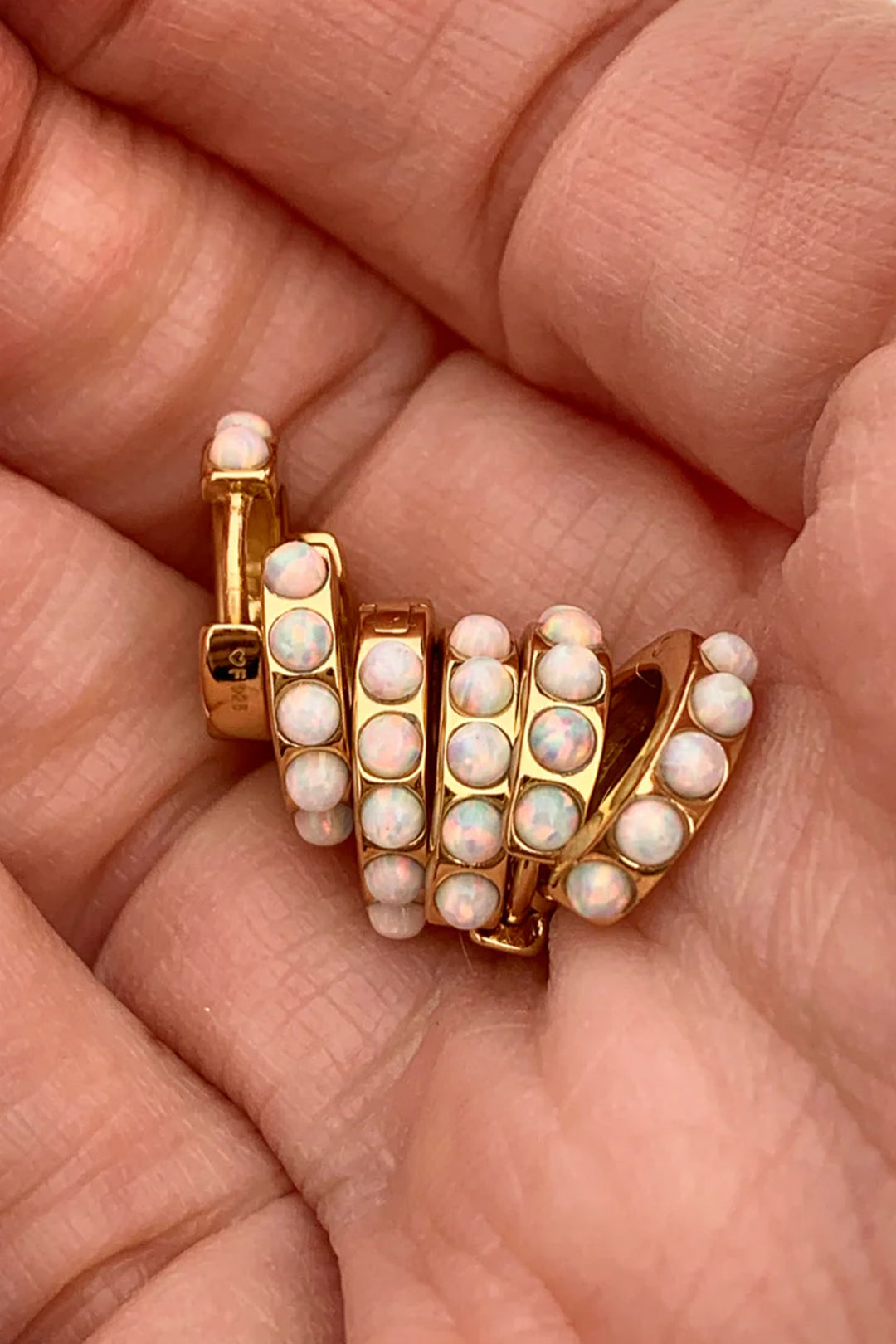 Fairley Opal Crystal Huggies - Gold