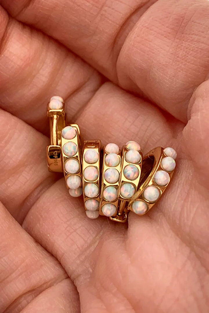 Fairley Opal Crystal Huggies - Gold