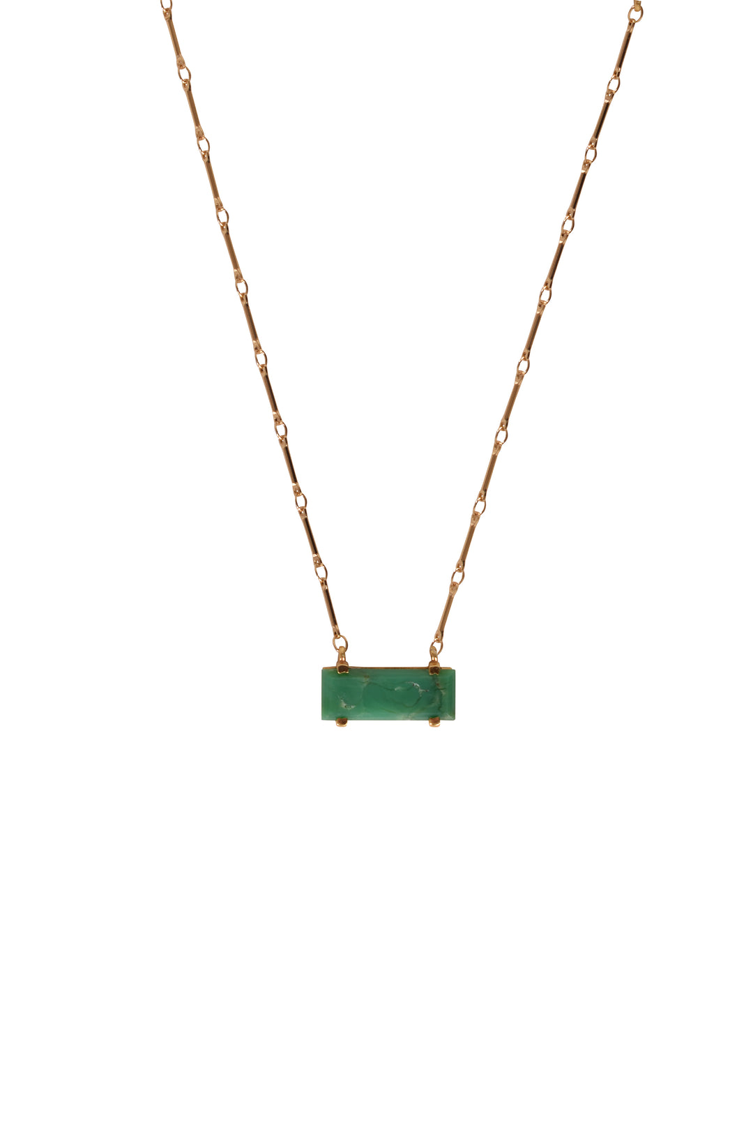 Alouette Design Bar Pendant Necklace - Green