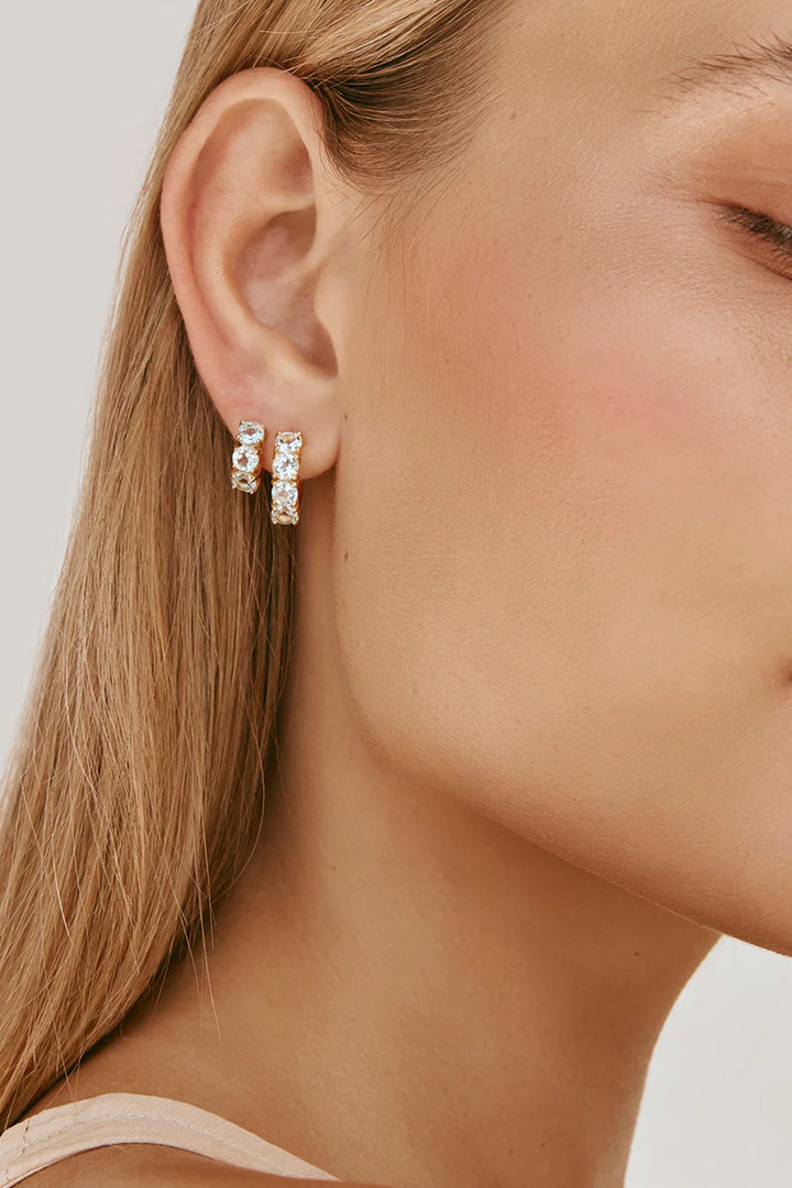 Fairley Blue Topaz Huggies