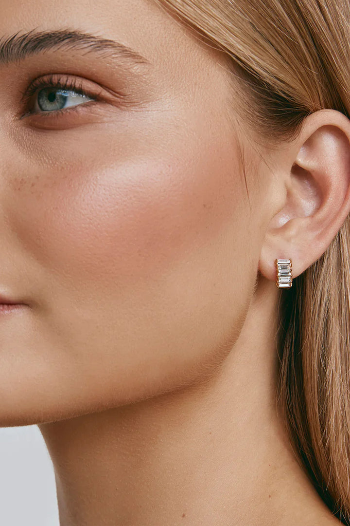 Fairley Crystal Baguette Huggies