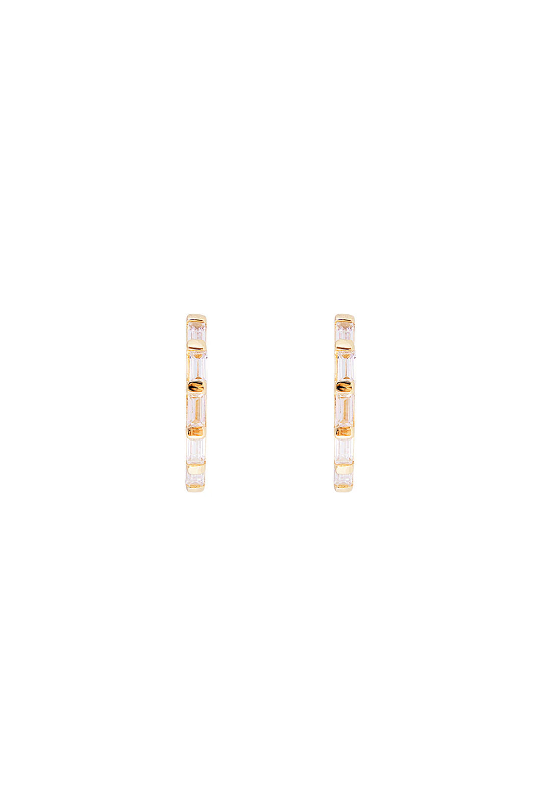 Fairley Crystal Baguette Midi Hoops