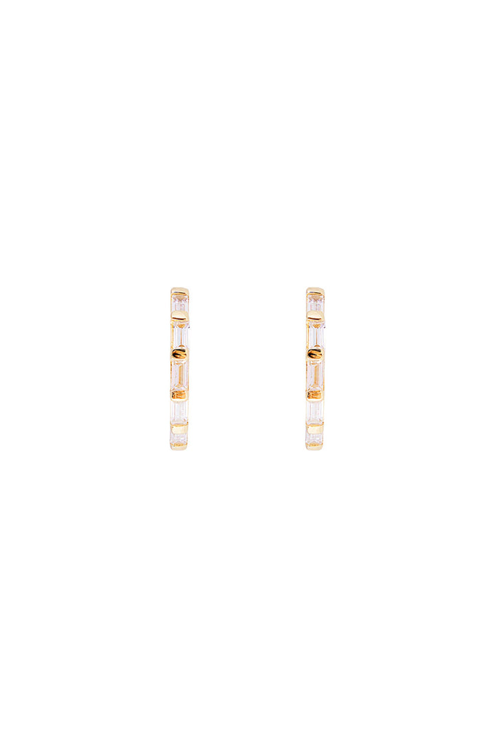 Fairley Crystal Baguette Midi Hoops