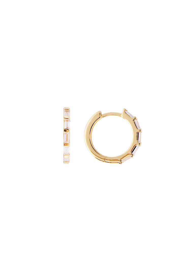 Fairley Crystal Baguette Midi Hoops