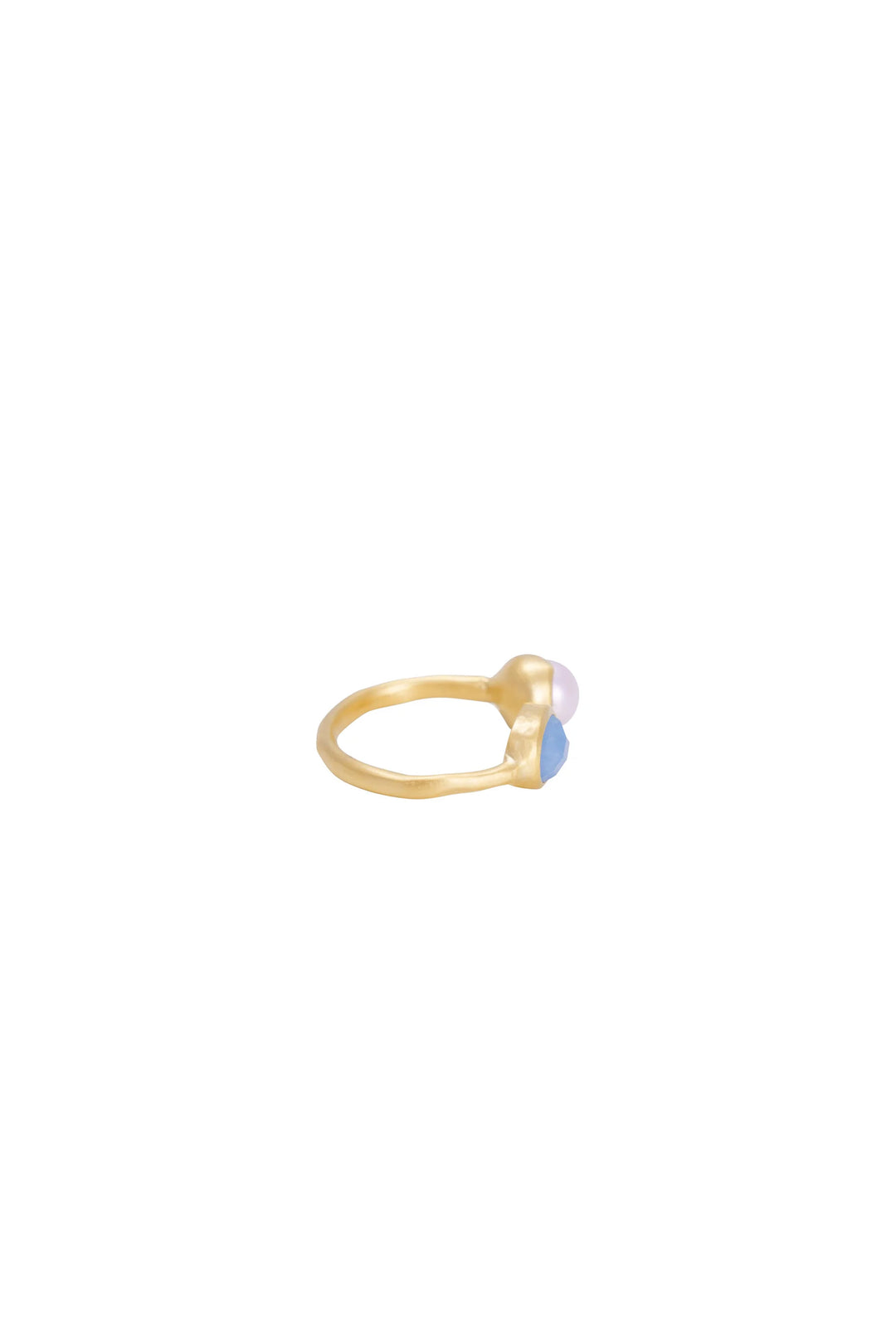 Fairley Pearl and Aquamarine Ring