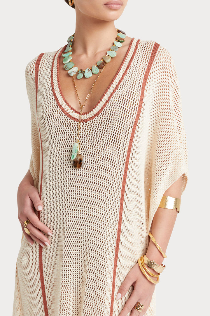 Alouette Design Pearl and Stone Drop Necklace