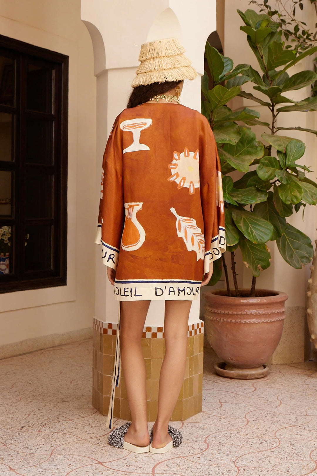 Alemais Soleil Wrap Mini Dress - Rust