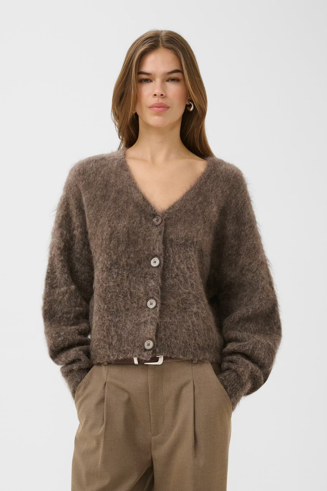 Gestuz Debbie Cardigan - Chestnut Melange