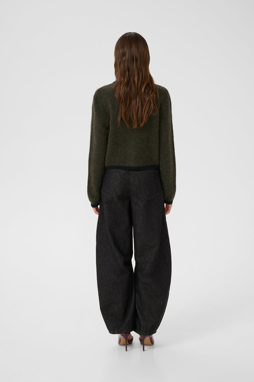 Gestuz Alpha Contrast Cardi - Olive