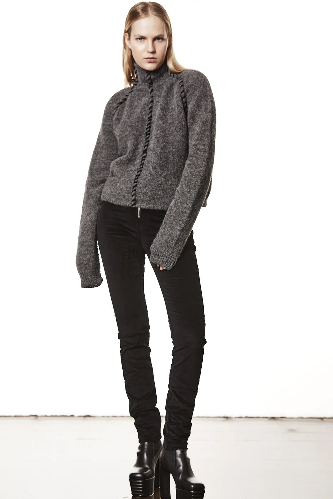 Thom Krom Stitch Knit - Grey Melange