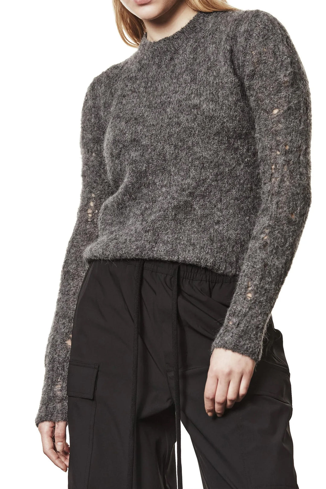 Thom Krom Distressed Knit - Grey Melange