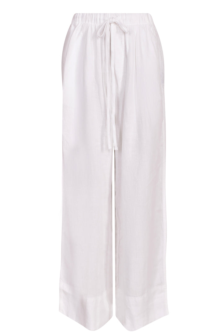 Thom Krom Wide Leg Linen Trousers - Off White
