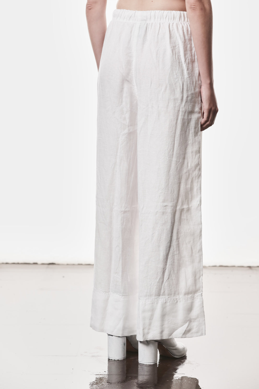 Thom Krom Wide Leg Linen Trousers - Off White