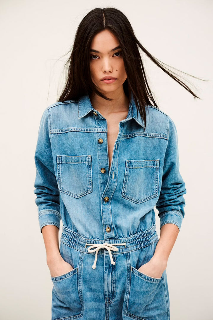 BA&SH Mirella Jumpsuit - Blue Denim
