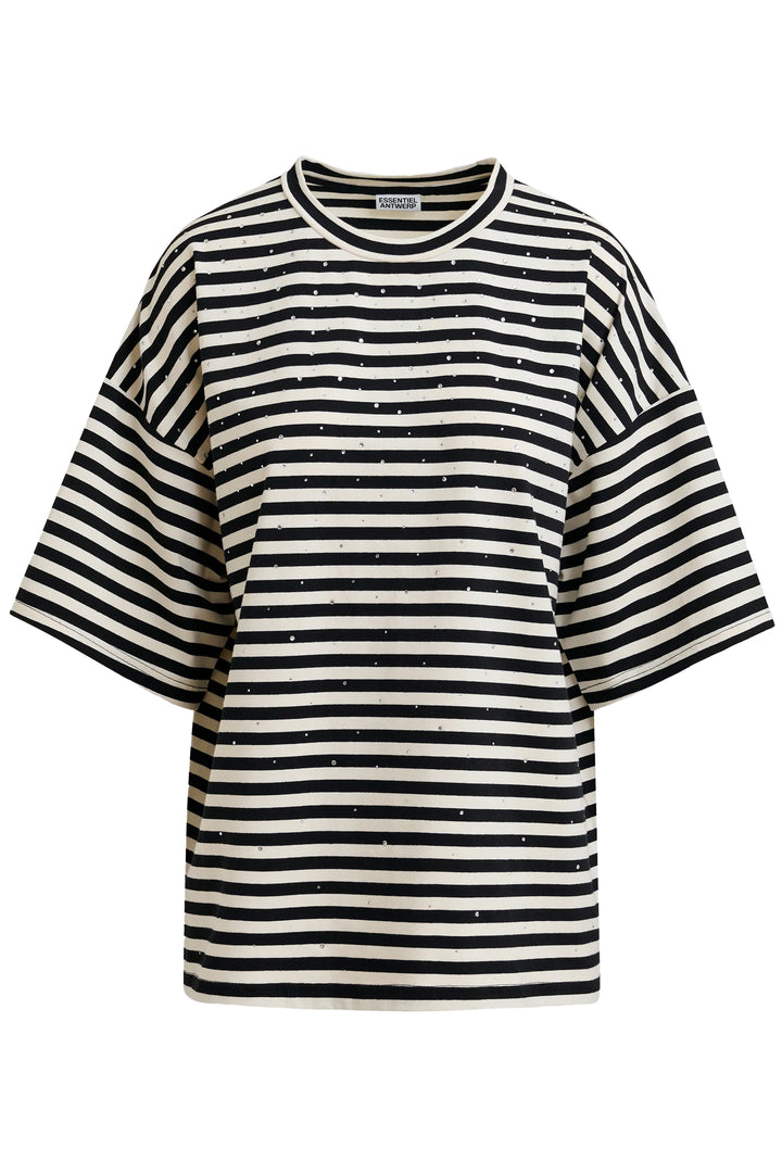 Essentiel Antwerp Joste Striped T-Shirt - Black