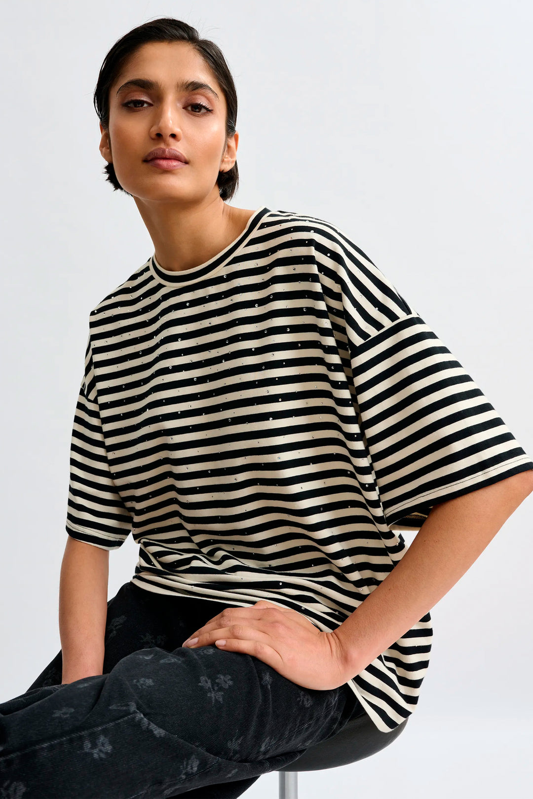 Essentiel Antwerp Joste Striped T-Shirt - Black