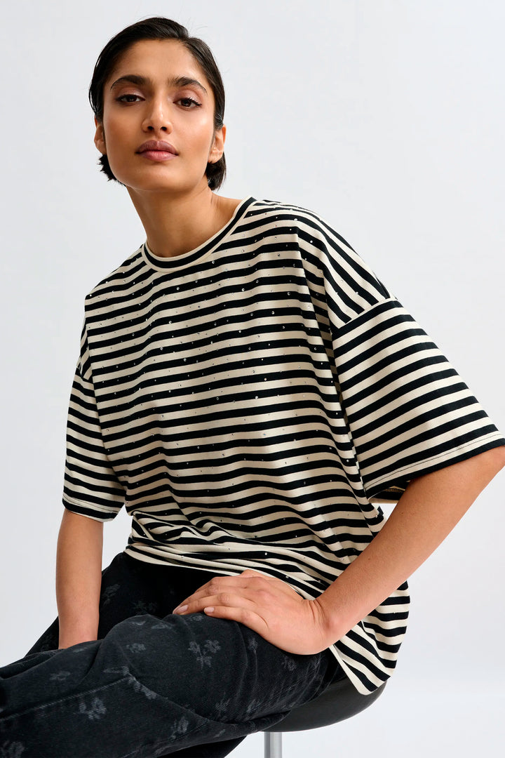 Essentiel Antwerp Joste Striped T-Shirt - Black