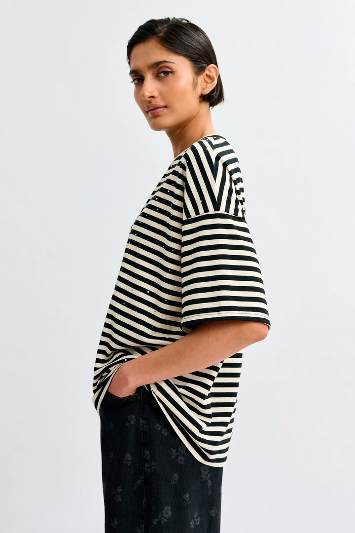 Essentiel Antwerp Joste Striped T-Shirt - Black