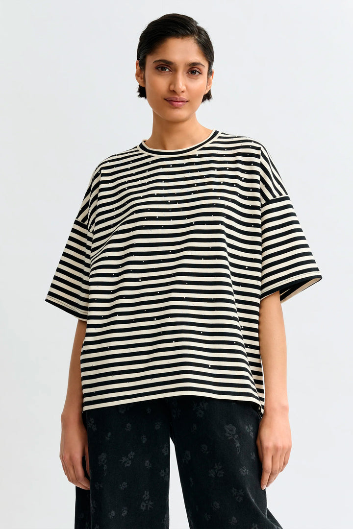 Essentiel Antwerp Joste Striped T-Shirt - Black