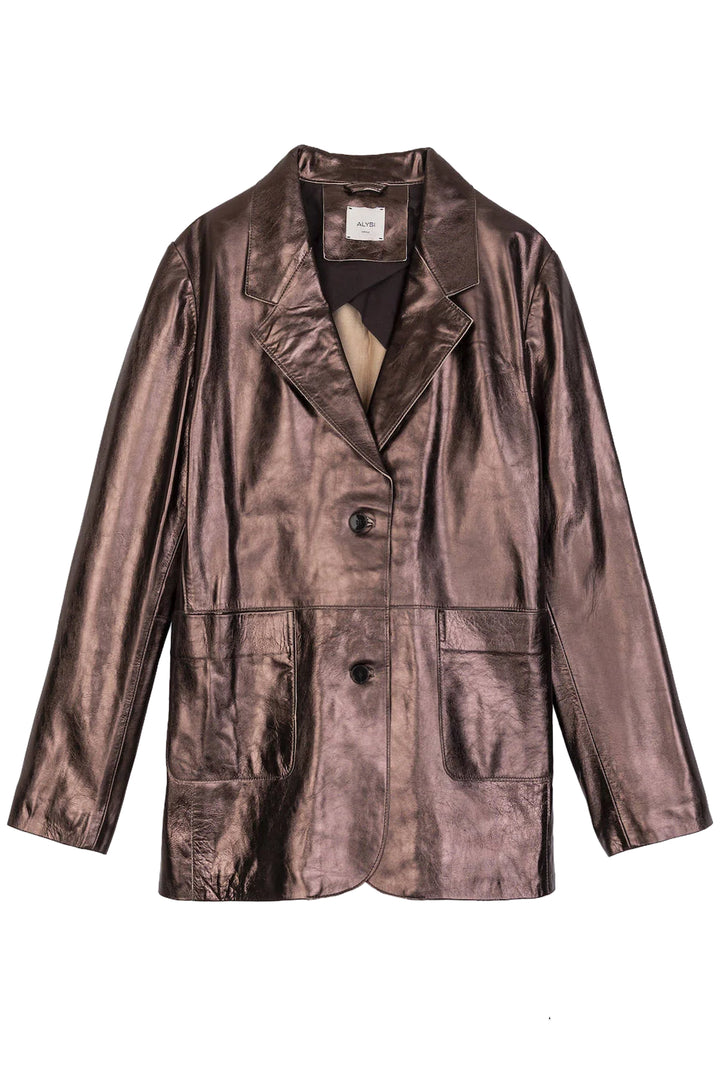 Alysi Shine Leather Blazer