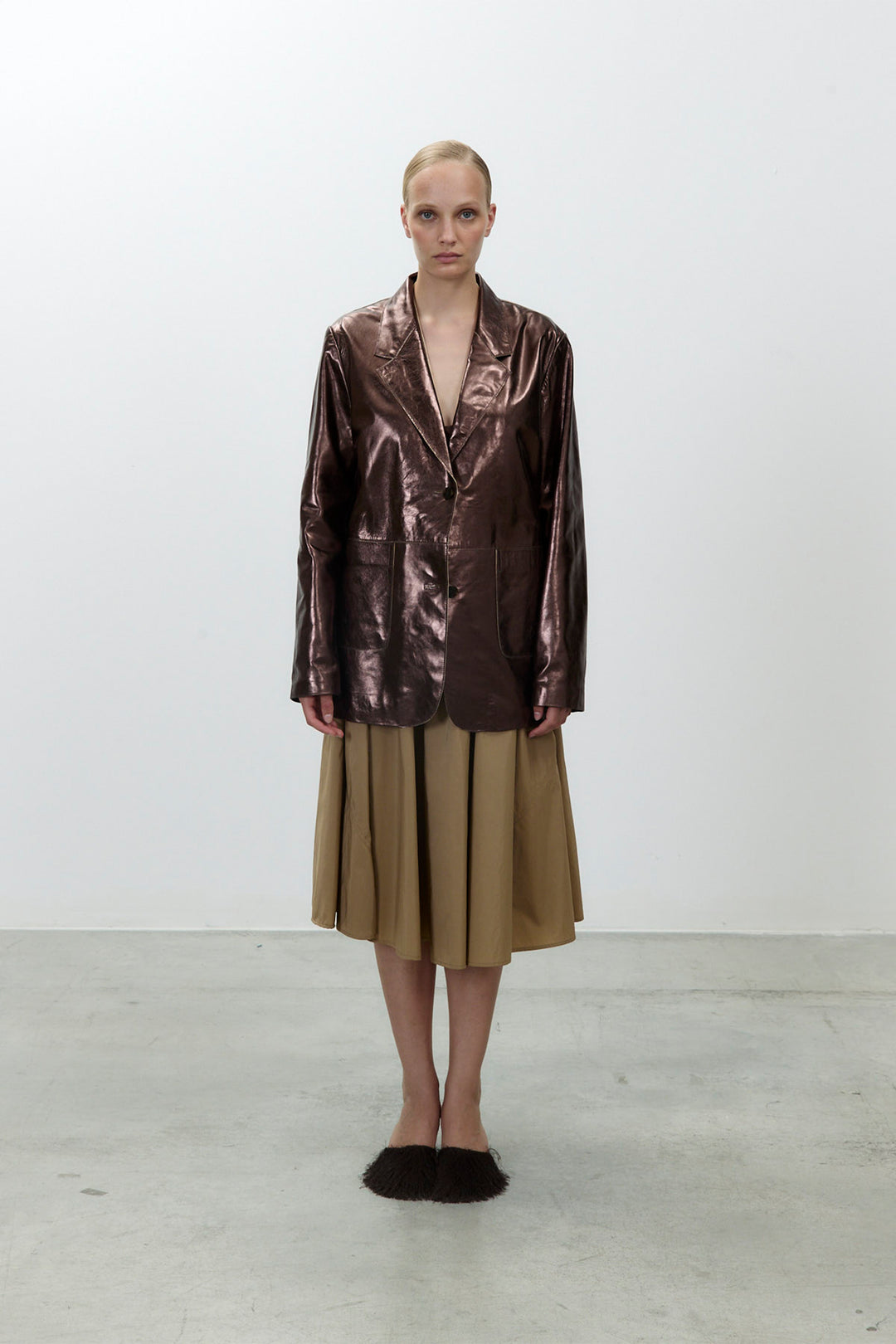Alysi Shine Leather Blazer