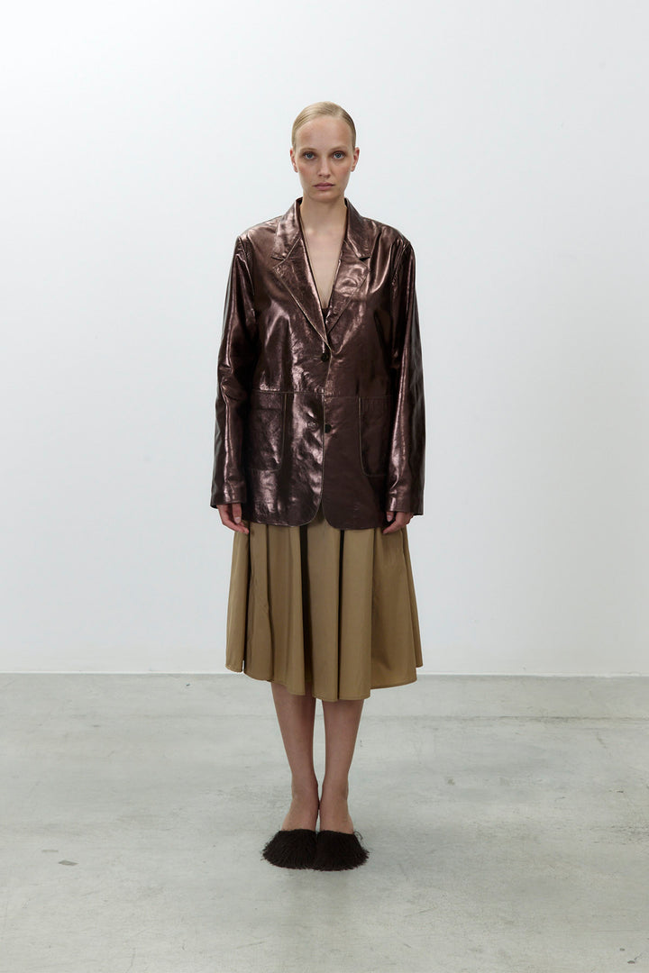 Alysi Shine Leather Blazer