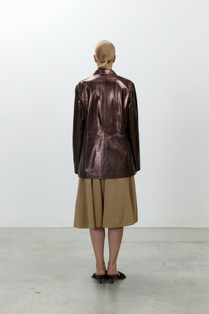 Alysi Shine Leather Blazer