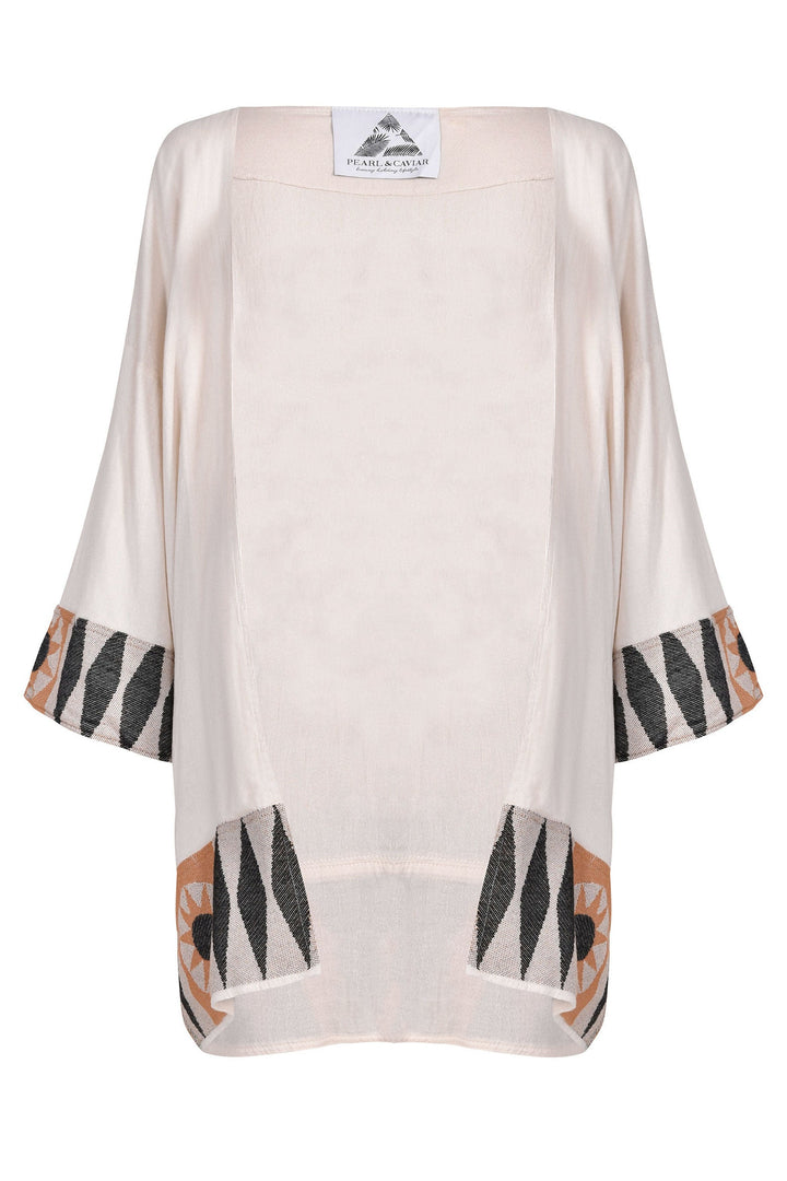 Pearl & Caviar Zakar Kimono - Sand