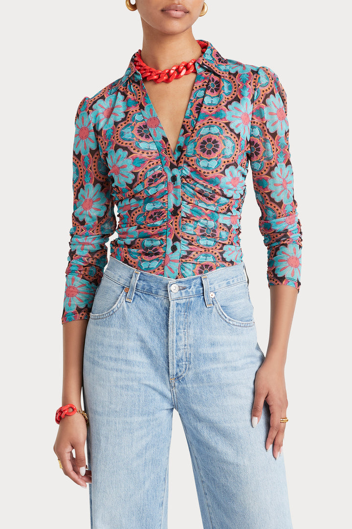 Husk DAPHNE TOP - Print