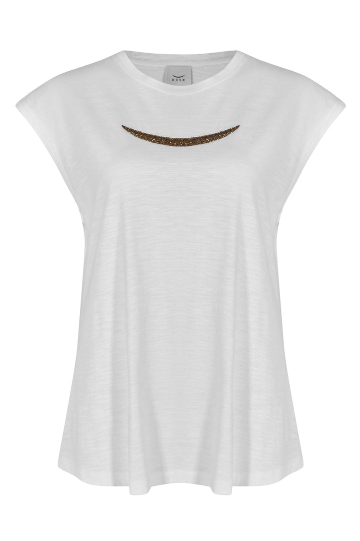 Husk BEADED TEE - White